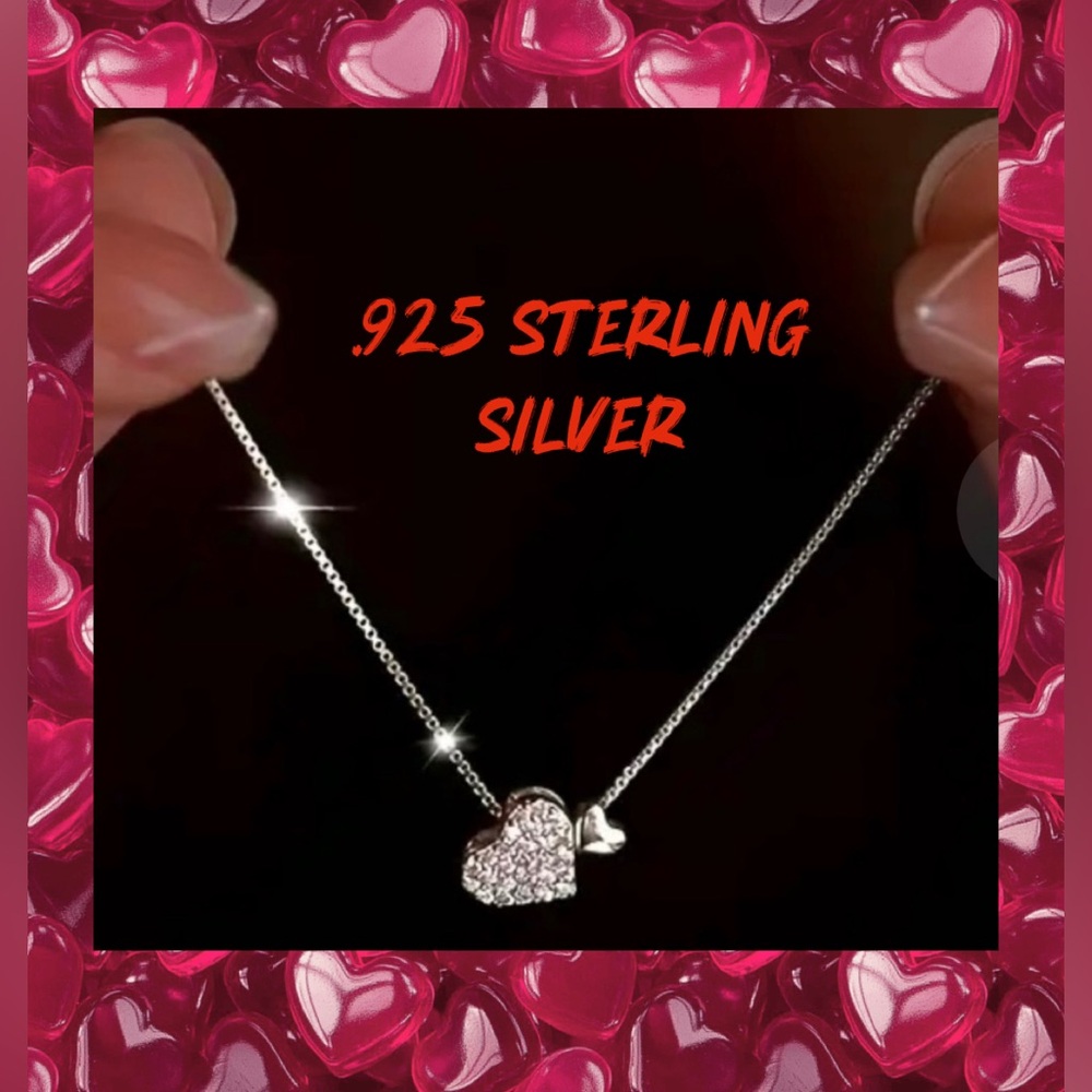 Happy Valentines❤️
.925 Sterling Silver Heart Necklace Zircon Inlay
BRAND NEW